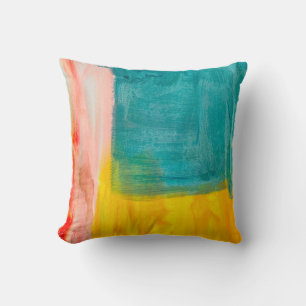Colourful Abstract Art Painting Background. Modern Cushion