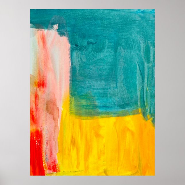 Colourful Abstract Art Painting Background. Modern Poster (Front)