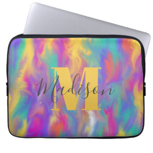 colourful Abstract art painting Monogram Laptop Sleeve