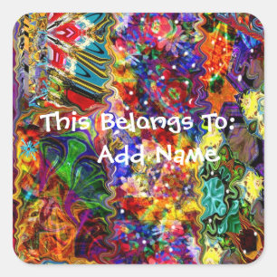 Colourful Abstract Art Pattern Square Sticker