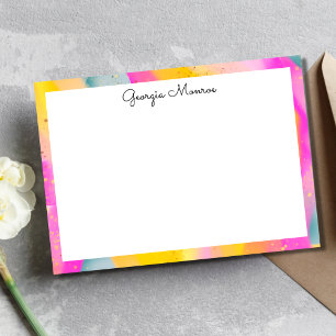 Colourful Abstract Art Personalised Correspondence Card