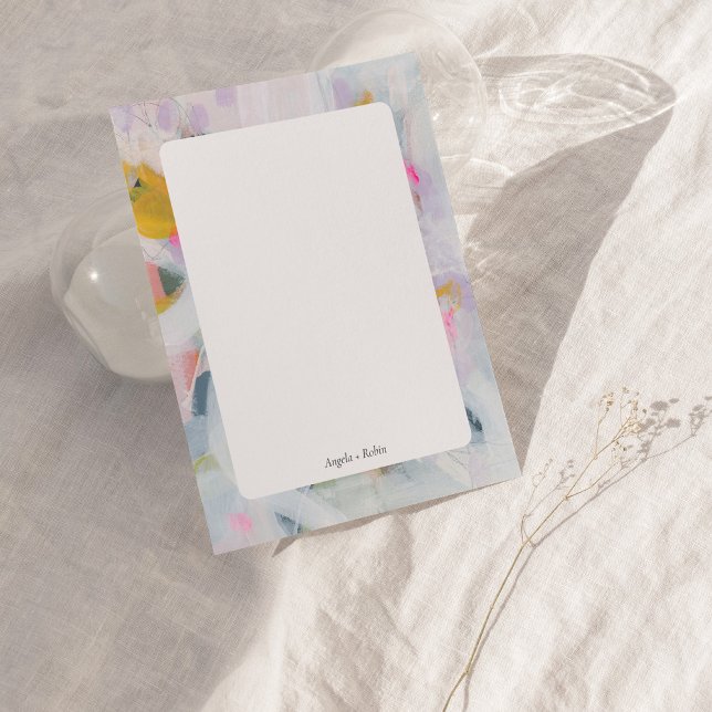 Colourful Abstract Art Personalised Flat Note Card (Creator Uploaded)