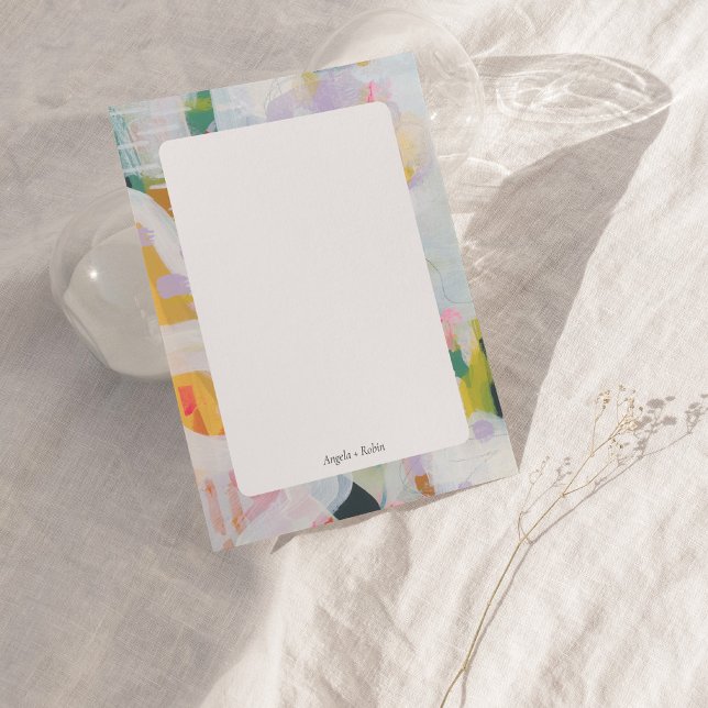 Colourful Abstract Art Personalised Flat Note Card (Creator Uploaded)