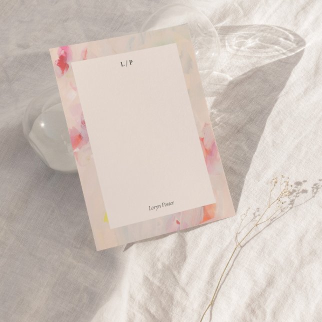 Colourful Abstract Art Personalised Flat Note Card (Creator Uploaded)