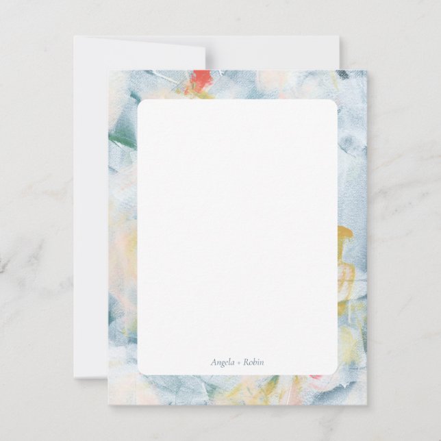 Colourful Abstract Art Personalised Flat Note Card (Front)