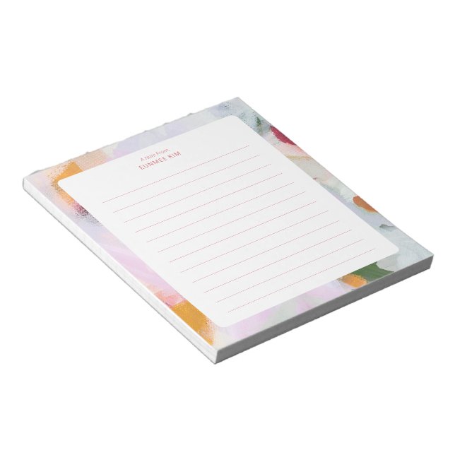 Colourful Abstract Art Personalised  Notepad (Angled)