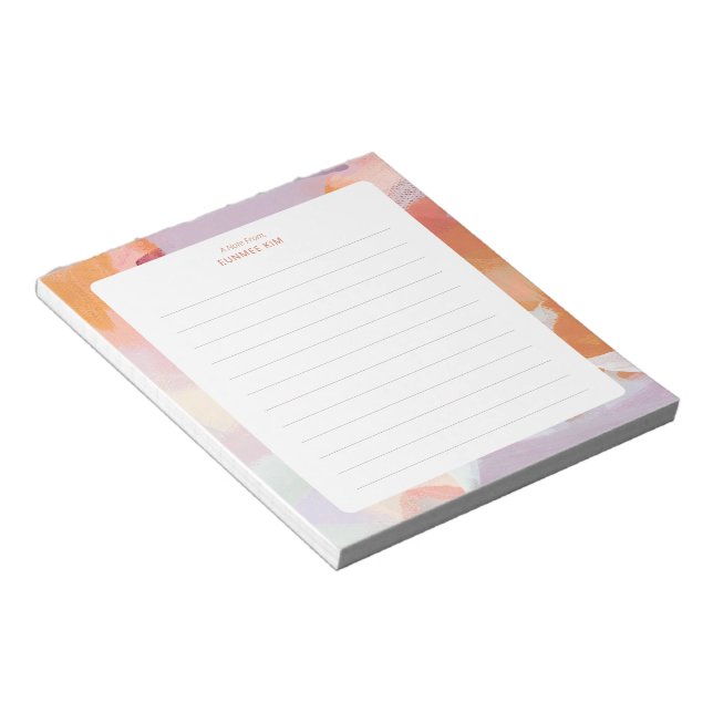 Colourful Abstract Art Personalised  Notepad (Angled)