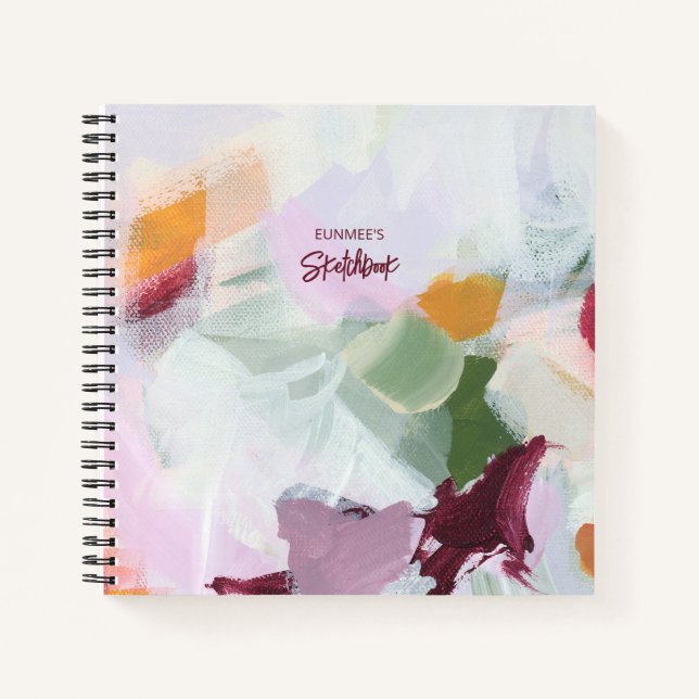 Colourful Abstract Art Personalised Sketchbook Notebook (Front)