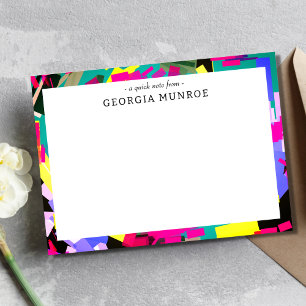Colourful Abstract Art Personalised Stationery Card