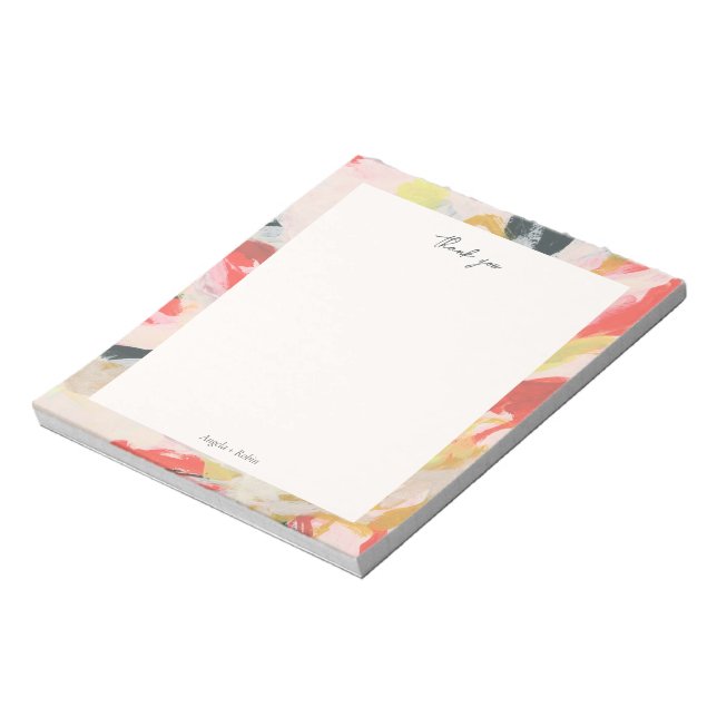 Colourful Abstract Art Personalised Thank you Notepad (Rotated)