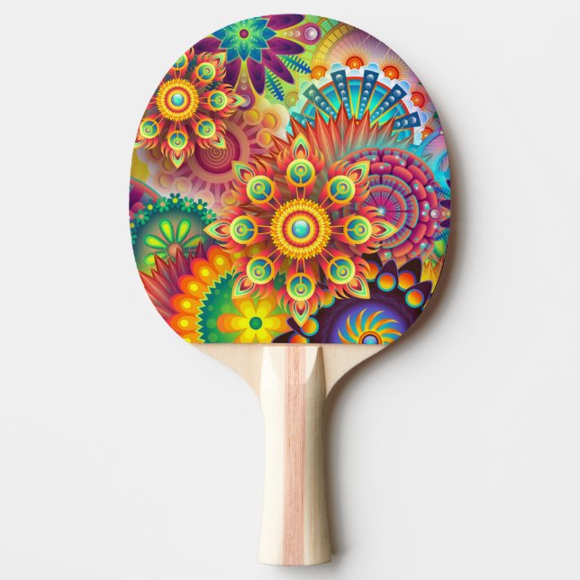 Colourful Abstract Art Ping Pong Paddle (Front)