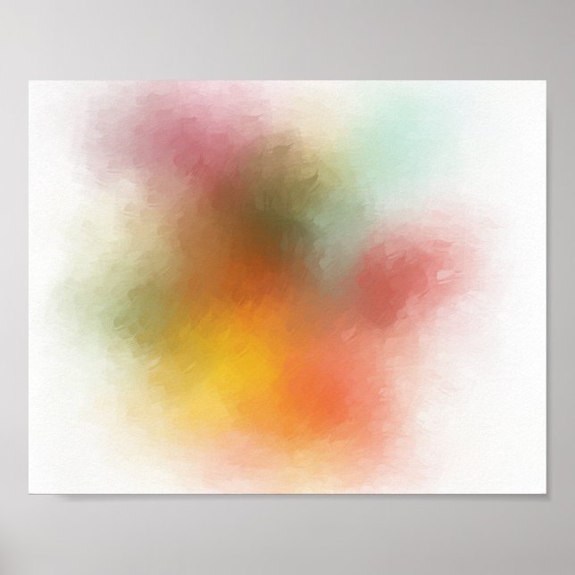 Colourful Abstract Art Red Yellow Blue Green Purpl Poster (Front)