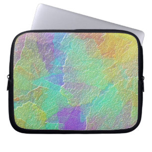 Colourful Abstract Art Simulated Textured Glass Laptop Sleeve