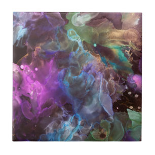Colourful Abstract Art Space Nebula Ceramic Tile