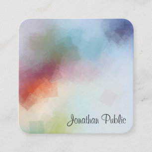 Colourful Abstract Art Template Elegant Modern Square Business Card