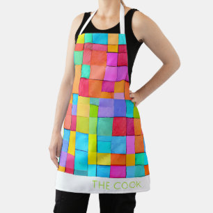 Colourful Abstract Art THE COOK Modern Kitchen Apron