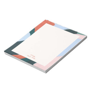 Colourful Abstract Art Unique Personalised Notepad