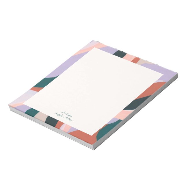 Colourful Abstract Art Unique Personalised Notepad (Rotated)
