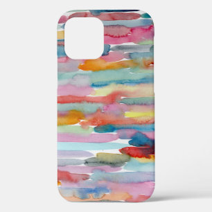 Colourful Abstract Art Watercolor Brush Strokes iPhone 12 Case