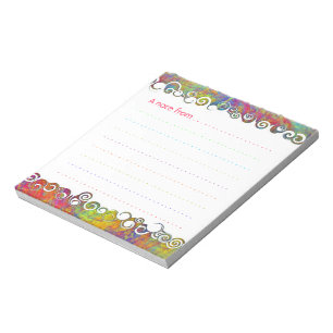 Colourful Abstract Art Waves Custom Notepad