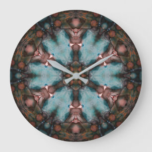 Colourful Abstract Art Wheel Large Clock