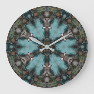 Colourful Abstract Art Wheel Large Clock