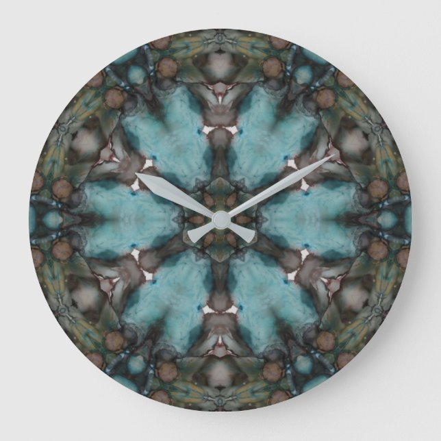 Colourful Abstract Art Wheel  Large Clock (Front)