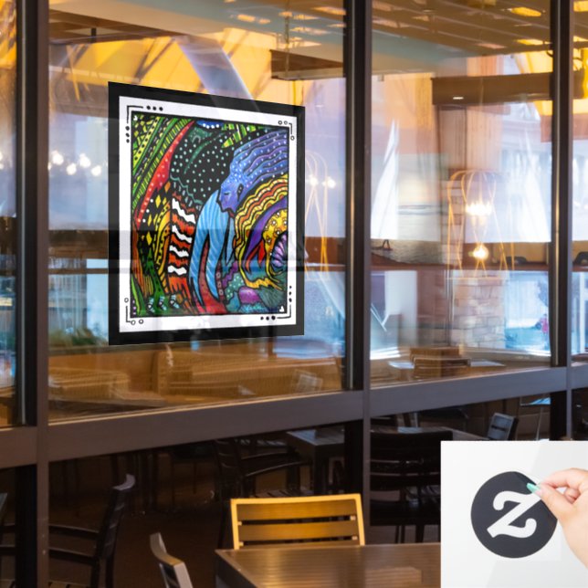 Colourful Abstract Art Window Cling (Restaurant Window)
