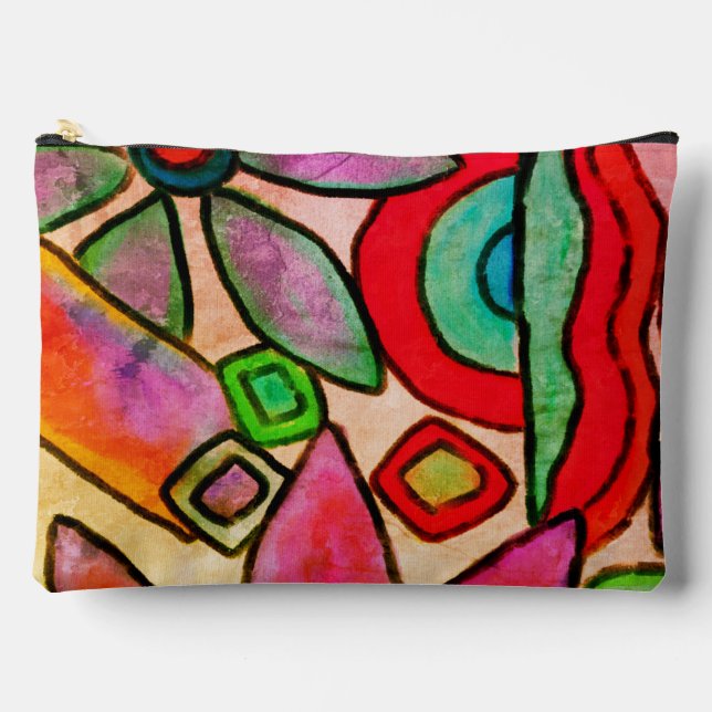 Colourful Abstract Art Zipper Pouch (Front)