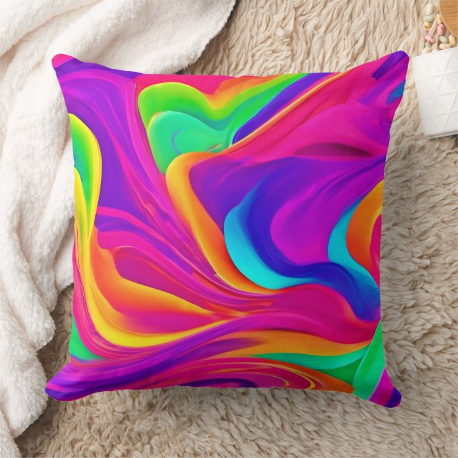 Colourful Abstract Artwork Cushion (Blanket)