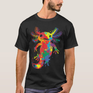 Colourful Abstract Axolotl Painting Art Graphic Mo T-Shirt