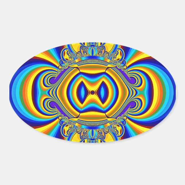 Colourful Abstract Background-14334 Oval Sticker (Front)