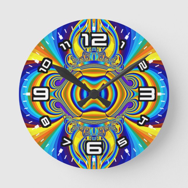 Colourful Abstract Background-14334 Round Clock (Front)