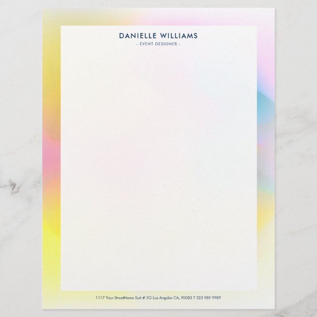Colourful abstract background custom letterhead (Front)