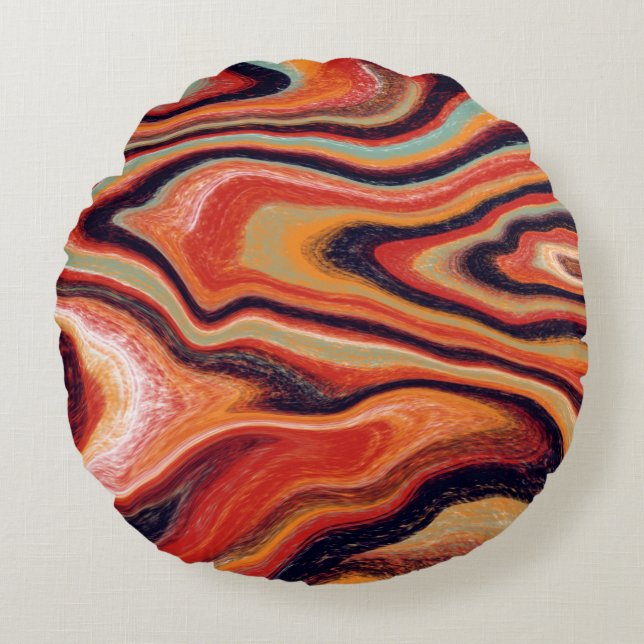 Colourful abstract background is made in the techn round cushion (Front)