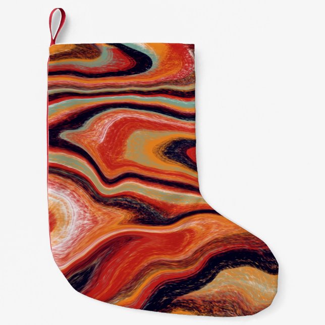 Colourful abstract background is made in the techn small christmas stocking (Front)