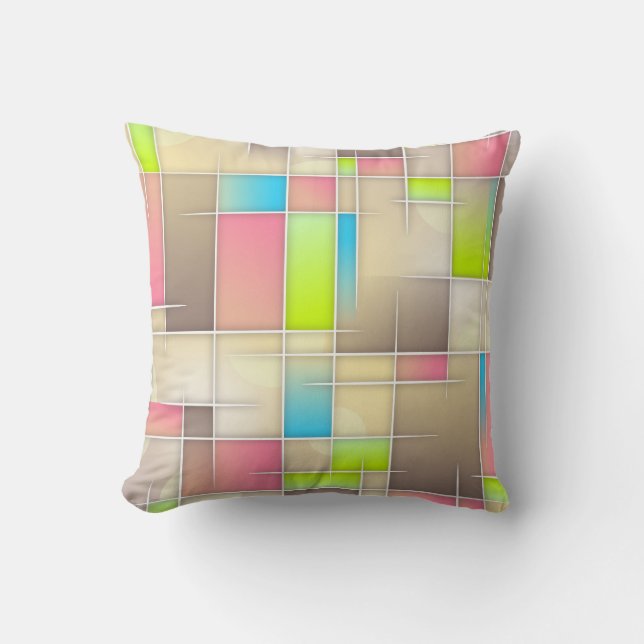 Colourful Abstract Background Modern Grid Cushion (Front)