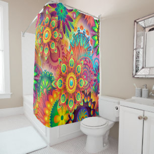colourful-abstract-background shower curtain
