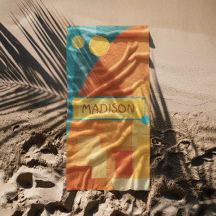 colourful abstract background with geometric beach towel