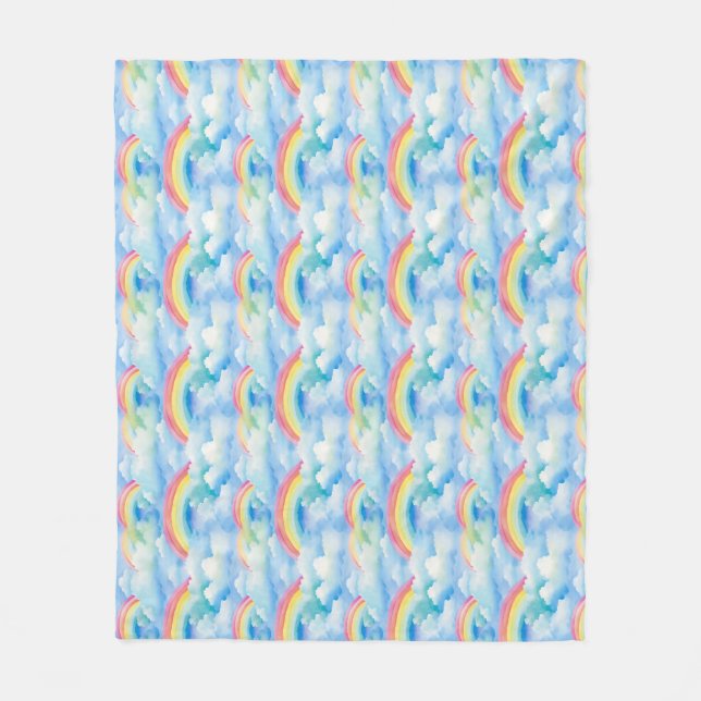 Colourful Abstract Background with Rainbows Fleece Blanket (Front)
