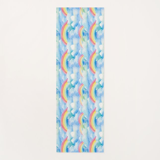 Colourful Abstract Background with Rainbows Yoga Mat (Front)