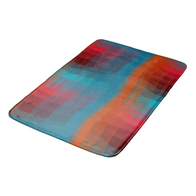 Colourful Abstract Bath Mat (Angled)