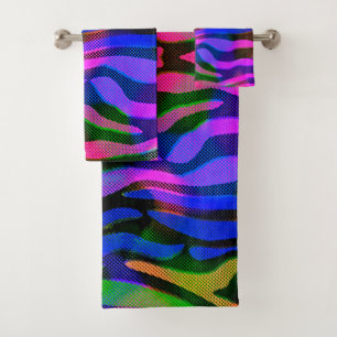 Colourful Abstract Bathroom Set of Towels