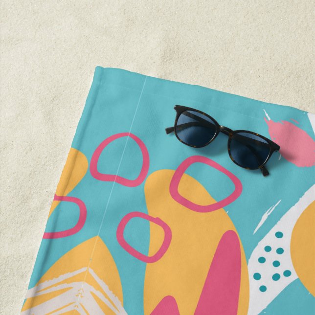 Colourful Abstract Beach Towel (In Situ)
