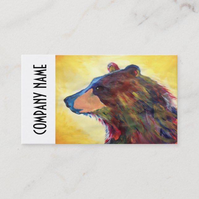 Colourful Abstract Bear Art Business Card (Front)