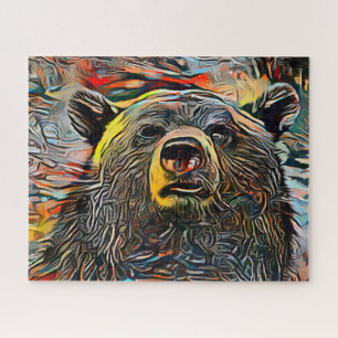 Colourful Abstract Bear   Challenging Hard Jigsaw Puzzle