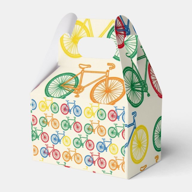 Colourful Abstract Bicycle Pattern Design Favour Box (Back Side)