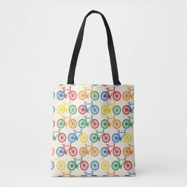 Colourful Abstract Bicycle Pattern Design Tote Bag (Front)