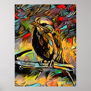 Colourful Abstract Bird Poster