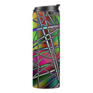 Colourful Abstract  Black  Thermal Tumbler
